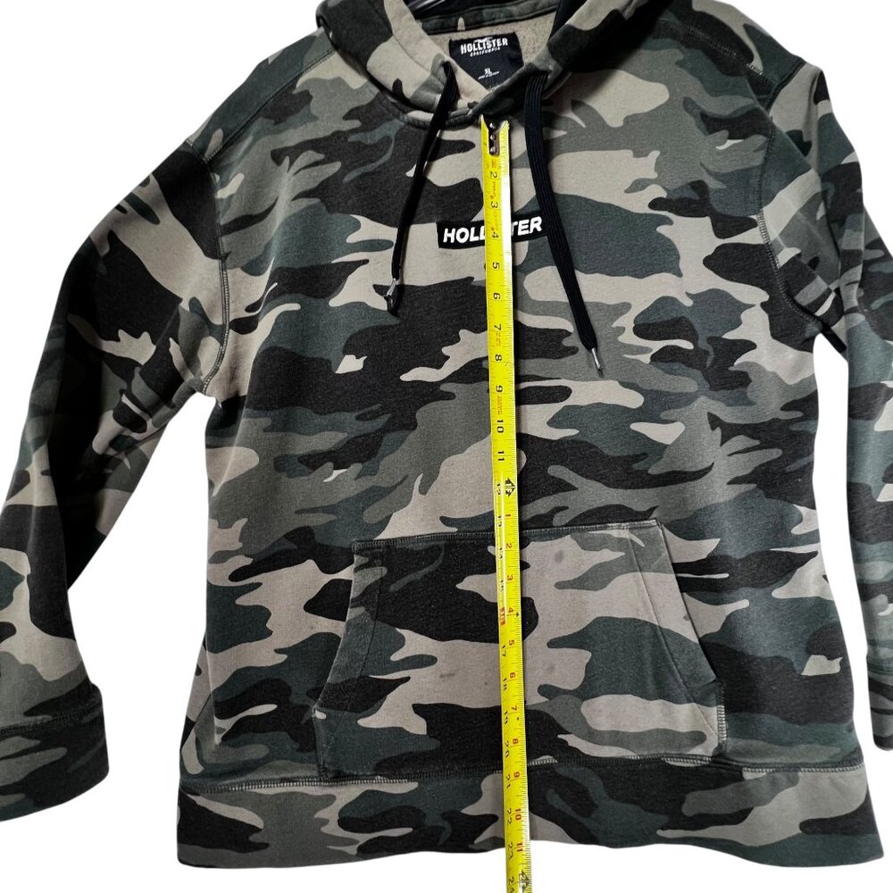 Hollister Mens Camo Hoodie XL Pullover Sweatshirt Fleece Lined Kangaroo Pocket - Picture 6 of 10